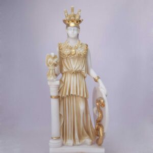 Athena standing statue in Patina color