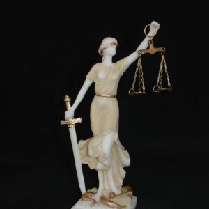 Alabaster Figur Achilles 25 cm Skulptur Feldherr Krieger weiß Troja Peleus 