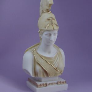 Athena front view Bust statue in Patina color