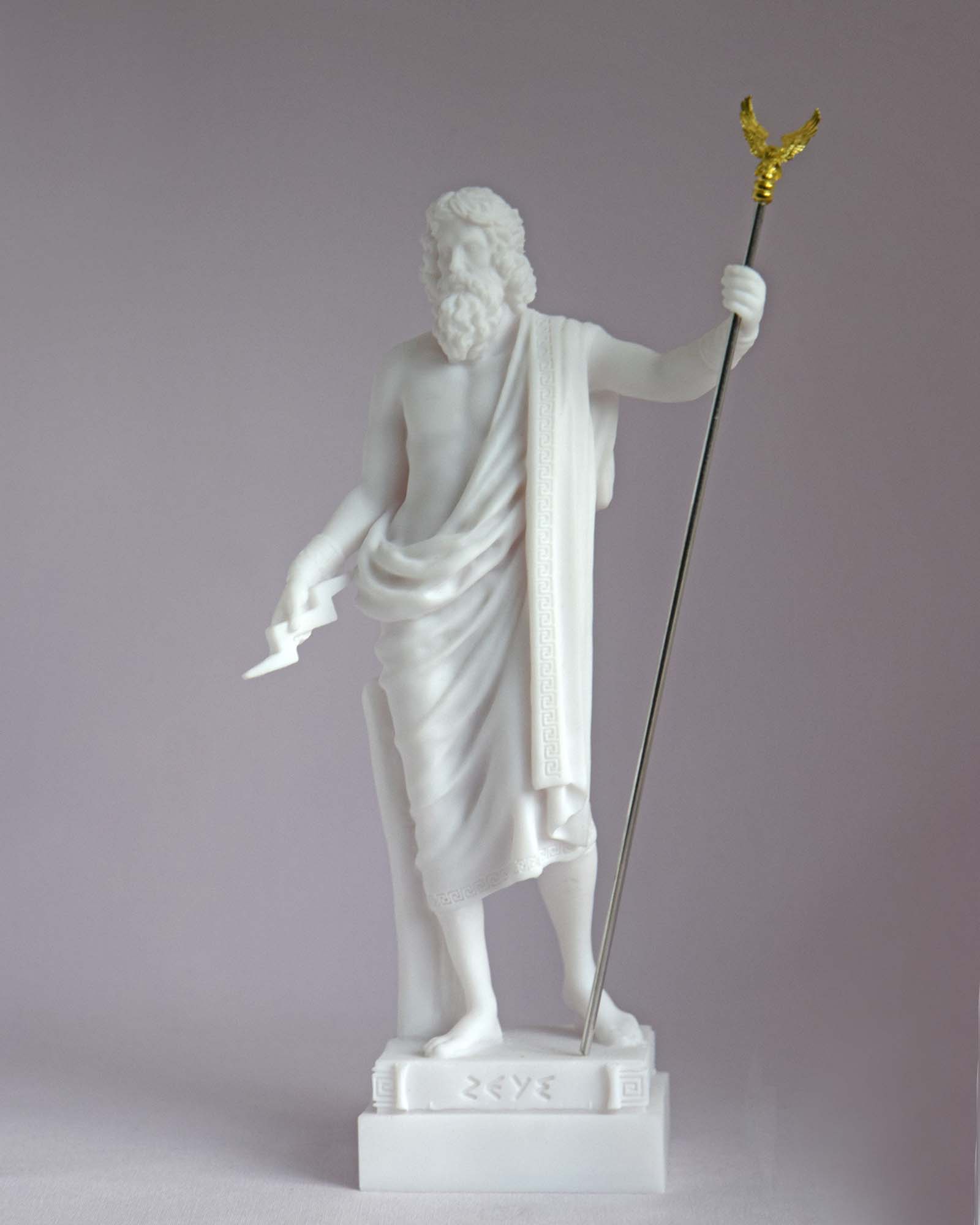 Zeus statue Olympic God made of Alabaster - eStatueShop