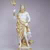 Poseidon statue Greek God made of Alabaster in Patina color