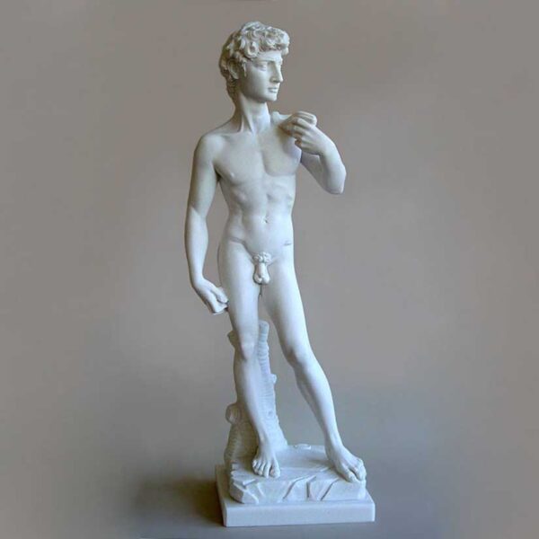 This is a replica of David statue by Michelangelo in White color