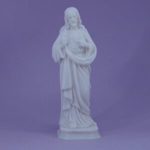 The whole statue of Jesus Christ blessing in White color