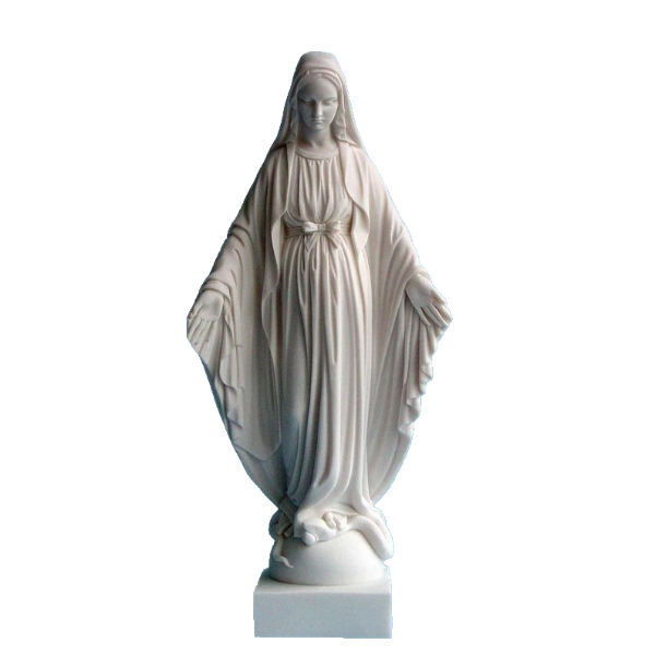 The whole statue of Virgin Mary in White color