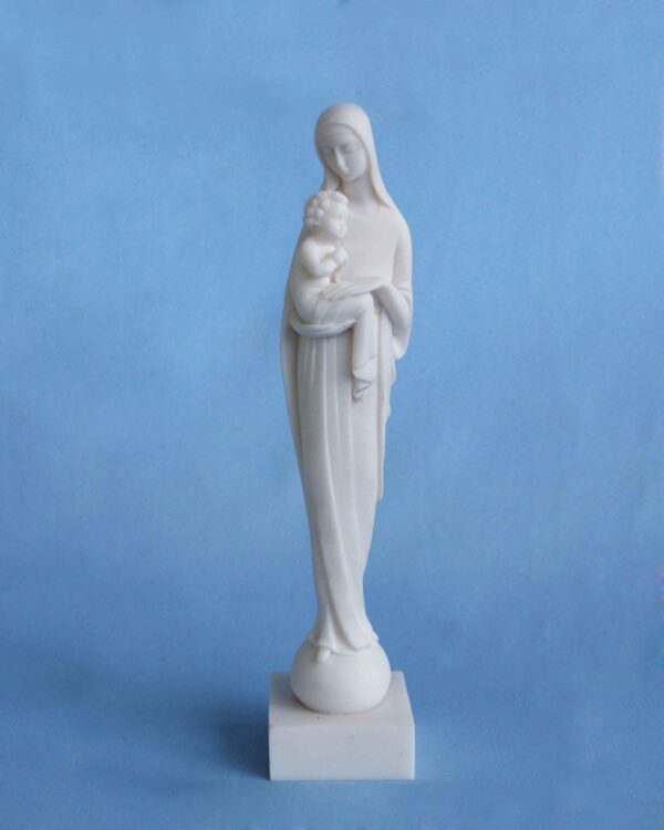 Virgin Mary holding baby Jesus Christ in White color