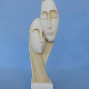 The statue of a man and a woman depicts the devotion to each other in Patina color