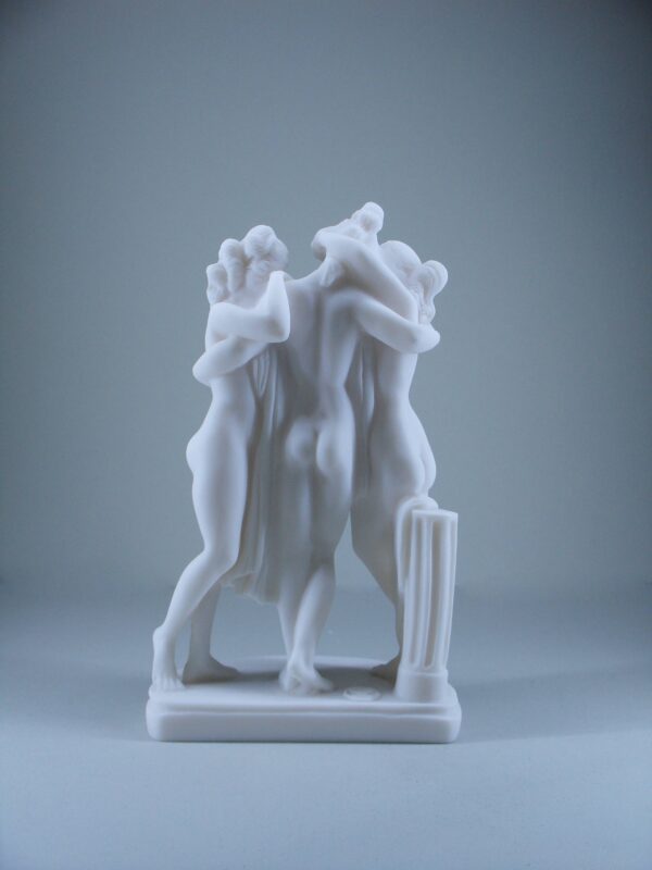 The statue of the three nude Graces hugging each other in White color