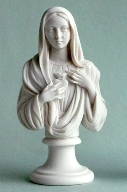 The statue of virgin Mary crying in White color