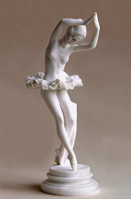 A statue of a young Ballet dancer - Ballerina - Type 4 in White color