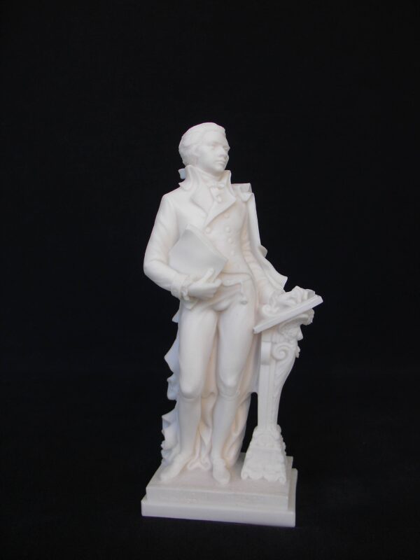 Greek statue of the famous German composer Wolfgang Amadeus Mozart in White color