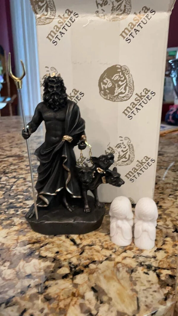 Hades statue with Cerberus made of Alabaster