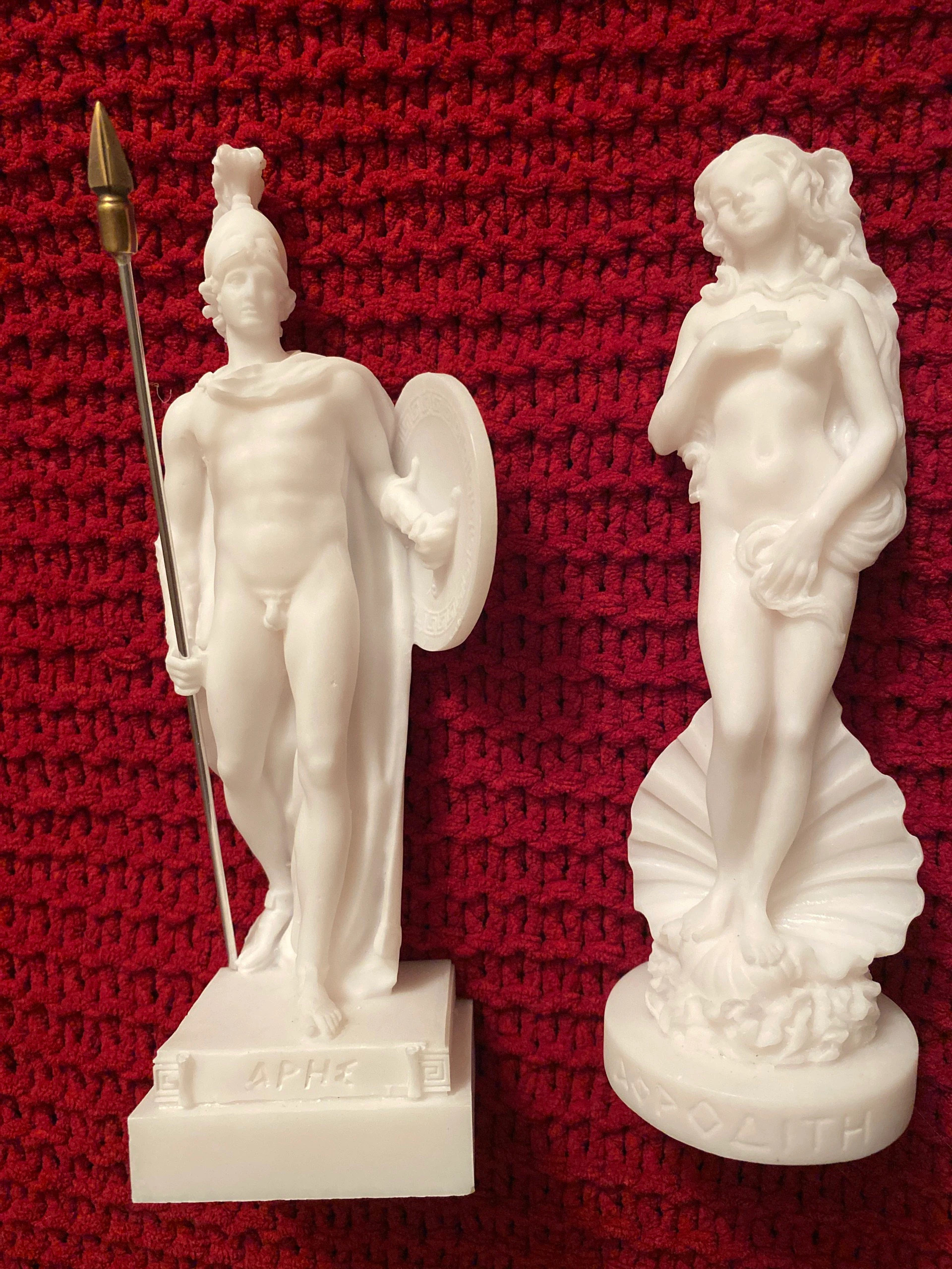 Ares Greek God 3-788-w and Botticelli's Aphrodite 2-022-w from eStatueShop  (customer's photo)