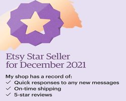 December 2021 Etsy star seller reward