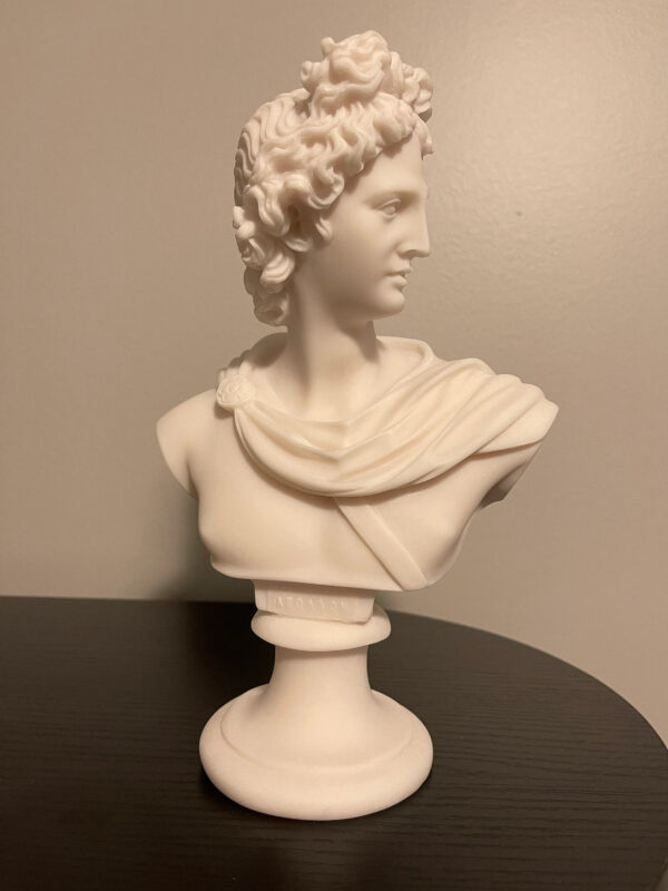 Apollo bust statue made of alabaster