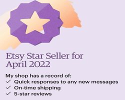 April 2022 Etsy star seller reward