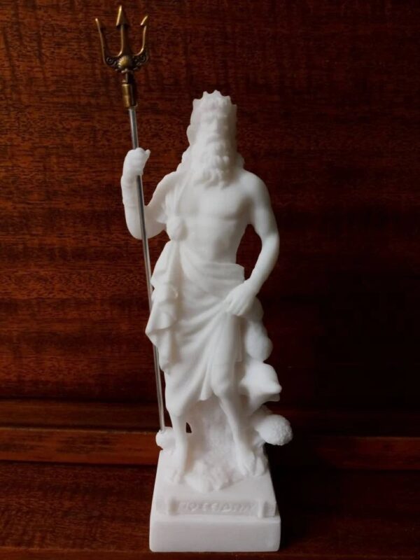 Poseidon statue Greek God made of Alabaster
