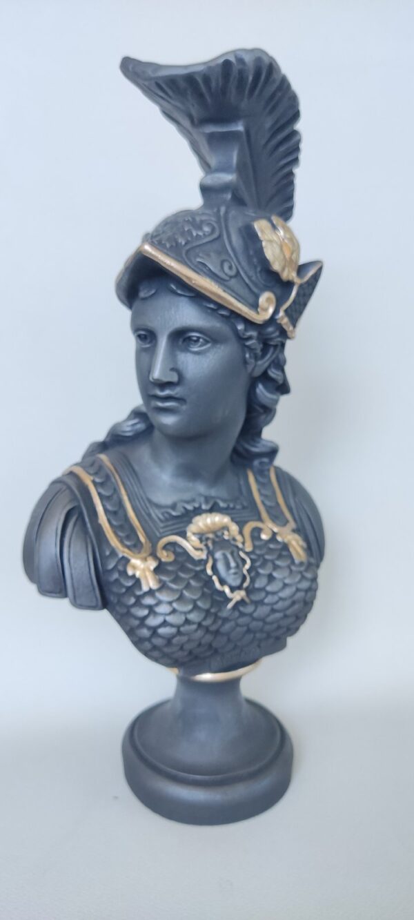 Athena profile view Bust statue in Black color