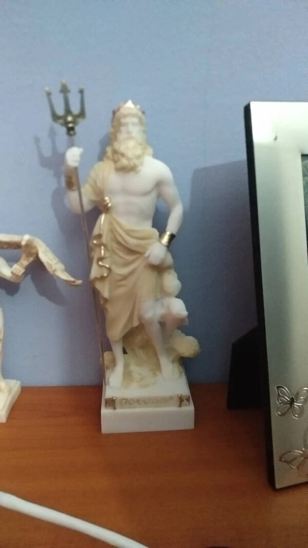 Poseidon statue Greek God made of Alabaster
